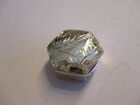 Sterling Silver Hexagon Shape Pill Box Engraved With Design On Top Small Box