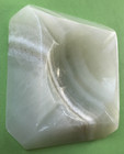 Vtg Mcm Carved Polished Onyx Marble Natural Stone Ashtray 6 5     6 5 