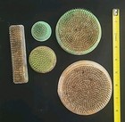 Lot Of 5 Vintage Spike Metal Lead Flower Frogs Round Rectangle Small Large Dazey