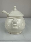 Kitchen Gourmet Himark White Daisy Gravy Boat W Lid   Ladle Made In Japan 
