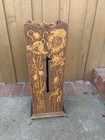 Antique Pyrography Art Nouveau Design Umbrella Stand