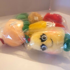 Set 6 Plush Del Monte Vegetable   Fruit Yumkins Christmas Ornaments 1991   New