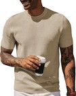 Men s Casual Short Sleeve Crewneck T-shirt Breathable Honeycomb Knit Tee