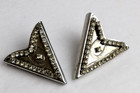 Vintage Rhinestone Stainless Screw Back Western Style Horseshoe Collar Tips