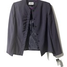 Kasper Blazer Women   s Size 8 Purple Jacket Concealed Button Band Collar Nwt
