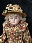 Antique German Ernst Heubach Bisque Shoulder Head Doll On Leather Body 20   