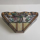 Tiffany Style Leaded Slag Glass Wall Mount Sconce Lamps Pair Arts   Crafts Era