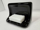 Black Ceramic Tile Shower Soap Dish Tray Bathtub Vintage Mid Century Modern