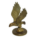 Vintage Small Brass Eagle Paper Weight 4 1 2    Tall X 3   Wingspan With Patina