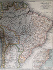 1902  Brazil South America Original Vintage Geography Map - C12
