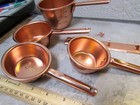 Copper Kitchen Measuring Cups   Wall Mount  Set Of 4 Spoons  Nice Decor