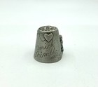Vintage Thimble Pewter Nicholas Gish Signed  amish Thimble  Family Heart