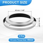2 Pcs 49mm Lens Hood  Universal Thin Hollow Screw-in Vented Lens Hood  Silver