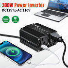Car 300w Power Inverter Dc 12v To Ac 110v 120v Converter With 2usb 2ac Black