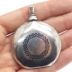 925 Sterling Silver Antique Art Deco Niello Flower Perfume Bottle