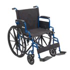 Drive Medical Wheelchair Blue Stripes With Foldable Desk Arm   20  Seat   Footre