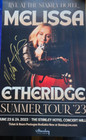 Signed Melissa Etheridge Concert Vip Poster  stanley Hotel  2023 13x19 Inches 