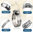 4  6  8  9  10  12  Hose Clamp Metal Worm Drive Gear Duct Clamp Dryer Vent Hose