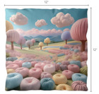 Nursery Kidsroom Throw Pillow Yarn Flower Field 12x12  16x16  24x24  Polyester