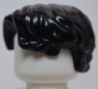 Lego Black Minifig Hair Short Wavy Parted On Right