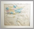 1843 - Map Of Asia Minor Original Engraving  Handcolored W passepartout  03810 