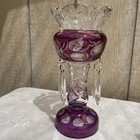 Antique Victorian Pink Purple Amethyst Flash Glass Roses Gilt 10   