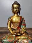 11  Tibet Temple Bronze Cloisonne Shakyamuni Sakyamuni Shakya Mani Buddha Statue