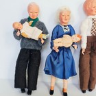 Vtg Mcm Caco Dollhouse Family 10pc Set Flexible Miniature Figures Germany