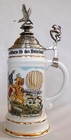 Hot Air Balloon Regimental Beer Stein  Eagle On Top  Lithophane  Gerz Product