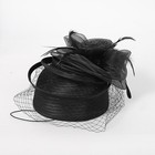 Black Fascinator Church Hat Cocktail Tea Party Dress Hats Women With Veil Flower