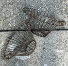 2 Vintage Wrought Iron Garden Planters Yard Salvage Architectural Metal Pots 14 