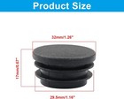 12pcs 32mm Black Round Plastic Hole Plugs Pipe Tube End Caps Furniture Protector
