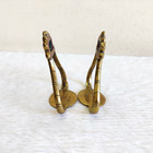 19c Vintage Handcrafted Brass Horse Decorative Stirrups Rich Patina 2pcs M955
