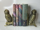 Pair Of Rare Vintage Heavy Brass Style Owl Bookends Hampton Va 1950 s 1960   s Mcm