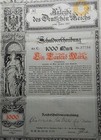 German 1887 Bond  1 000 Certificate 3 5 Percent Interest  37758