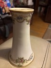 Nippon Hat Pin Holder Gold Moriage Hand Painted Pink Flowers Antique