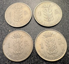 Belgium  4  1 Franc Coins - 1954  1958  1961  And 1966 - Free Shipping