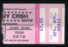 Vintage 1980 Johnny Cash Concert Ticket Stub Elkhart In
