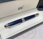 Montblanc Twilight Blue Series Piston Inking Fountain Pen New With Pen Box