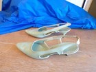 Pair Vintage Ladies The American Girl Shoe Green Slingback 2 1 2  Heels