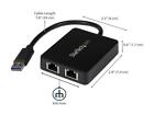 Startech com Usb 3 0 To Dual Port Gigabit Ethernet Adapter Nic W  Usb Port