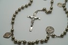 Vintage Sterling Silver Bead Rosary And Medals 24    Hoop Jb2