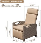 Domi Outdoor Adjustable Recliner Chair W hand-woven Wicker  Flip Table Push Back
