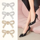 Crystal Bow Shoe Clips 2 Pairs  Detachable Shoe Jewelry Decor