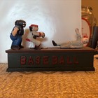 1999 Vintage-style Repo Cast Iron Mechanical  baseball  Bank Tested Movement