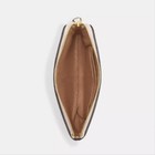 Coach Corner Zip Wristlet In Pebbled Leather Light Khaki Chalk New W tags  88