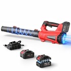 Cordless Leaf Blower 930cfm 197mph   6 Speed Levels Electric W 2 Batteries 4 5ah