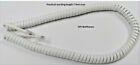 White Landline Phone Handset Cord Generic Receiver Curly Coil 4p4c Rj9 12ft