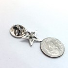 Vintage 3d Five Pointed Star Raised Relief Polished Metal Small Lapel Pin