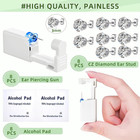 24 Pcs Ear Piercing Kit Disposable Ear Piercing Gun Kit With 8 Pcs Self Piercing